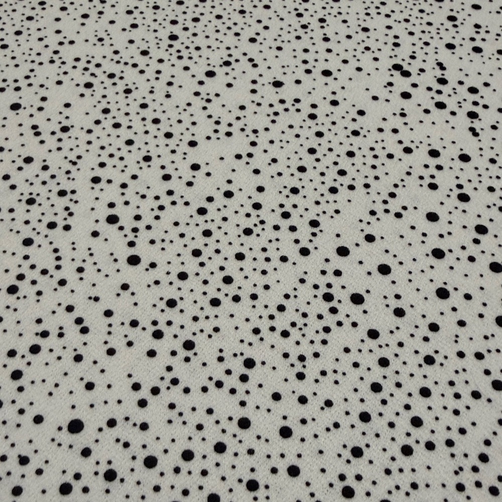 Adrianna Papell Black and White V Neck Puff Sleeve Speckled Blouse - Picture 2 of 6